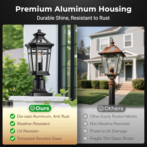 Black Outdoor Post Lights Hardwired