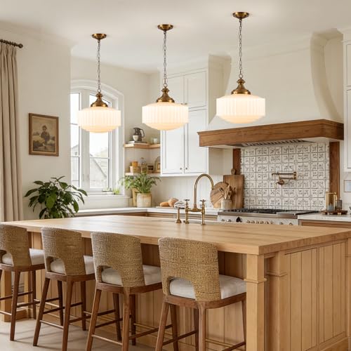Vintage Milk Glass Pendant Light