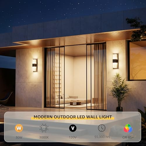 12.4 inches Outdoor Led Wall Light (2 Count)