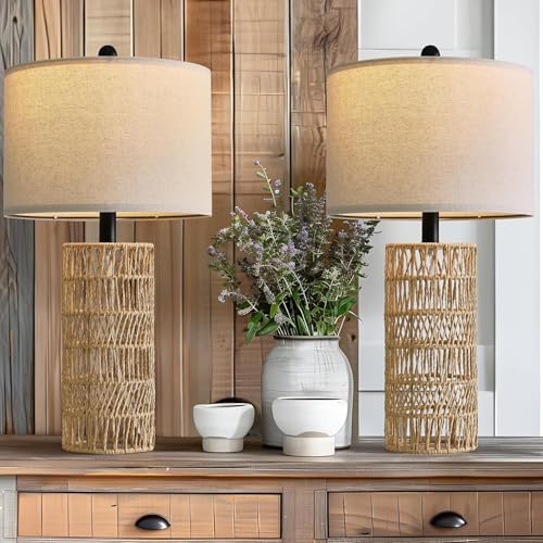 Boho Table Lamps Set of 2 for Living Room