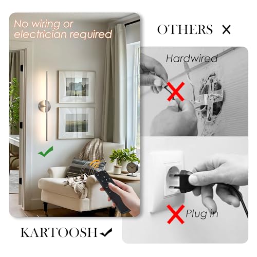 Removable Battery Operated Wall Sconces Set of Two (2 Count)