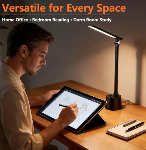 Desk Lamp for Home Office (Matte Black)