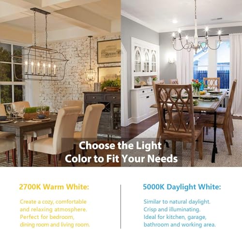 48 Pack Dimmable E12 LED Candelabra Bulbs 60W Equivalent (12 Count)