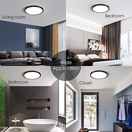 6 Pack 12 Inch 20W Flush Mount Ceiling Light Fixture (6 Count)