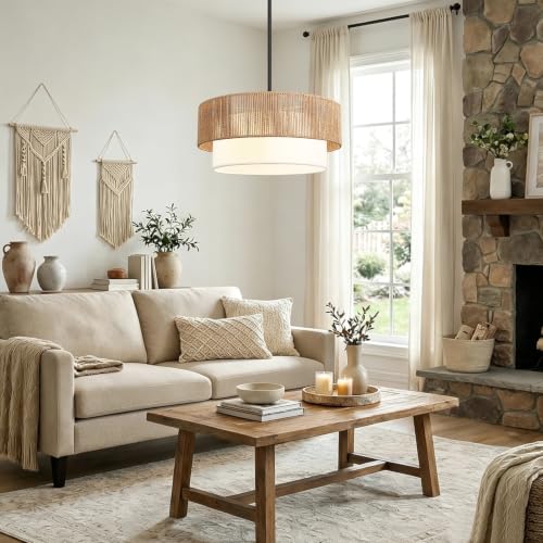 9" 52" Height Adjustable Farmhouse Chandelier Light Fixture