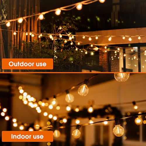 50FT Outdoor String Lights 27 G40 LED Bulbs Dimmable Waterproof (50 Foot)