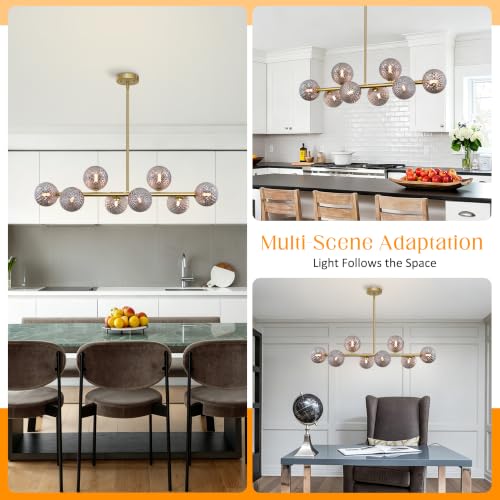 Gold Chandelier for Dining Room Sputnik Globe Linear Island Chandeliers