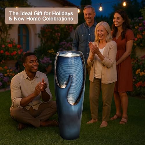 38.7” H Modern Outdoor Fountain