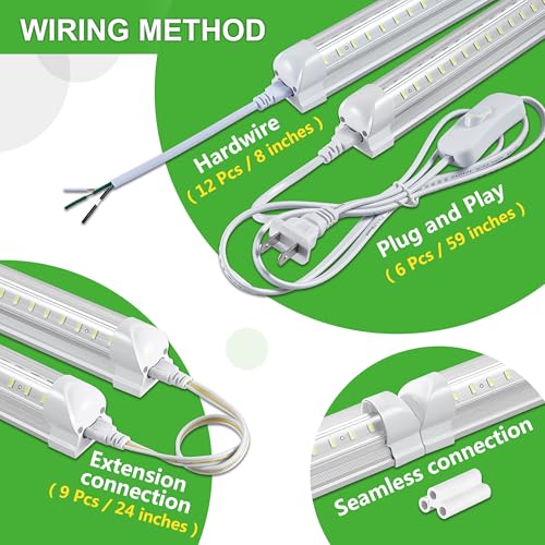 12Pack 8FT LED Shop Light Garage Lights (12 Count)
