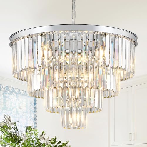 24" Modern Crystal Chandelier