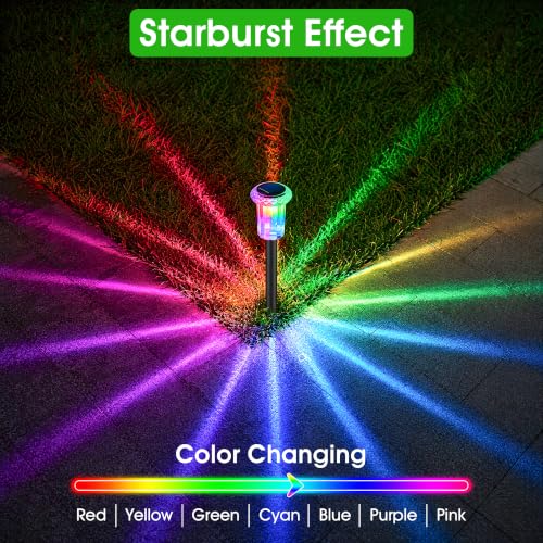 Solar Pathway Lights Outdoor Waterproof Starburst Pattern 15 Pack (15 Count)