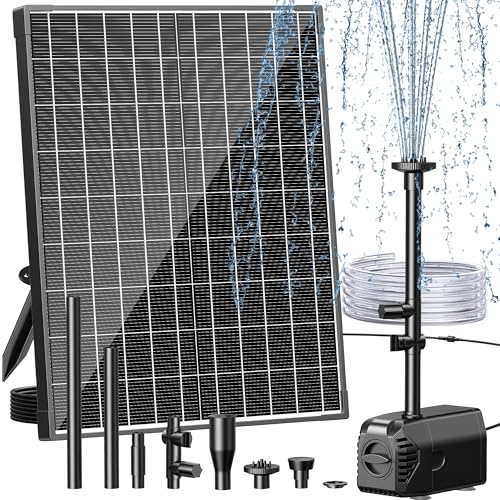 20W Solar Fountain Pump 320 GPH Adjustable Flow for Outdoor Pond