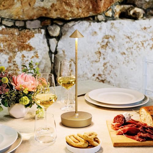 2P Cordless Rechargeable Led Table Lamp Battery Operated Light CHMP Gold