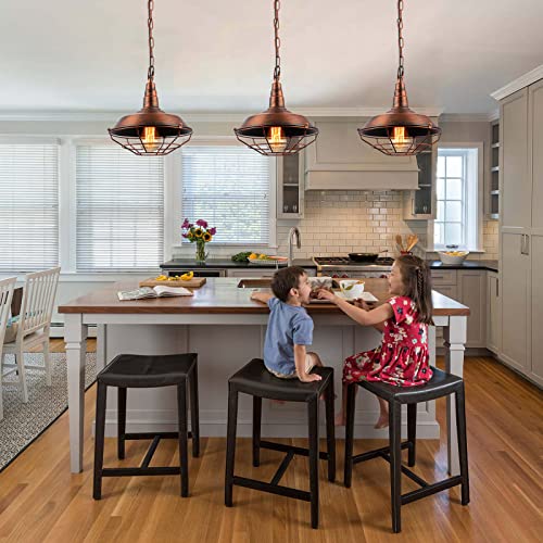 Industrial Pendant Lights Kitchen Island 2 Pack Farmhouse Hanging Light Fixtures with Adjustable Chain (2 Count)