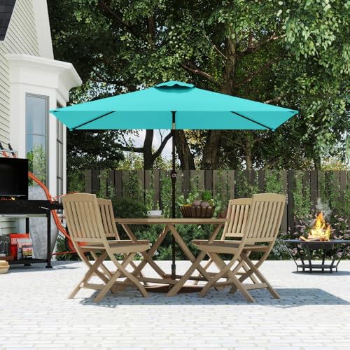 6.5' x 10' Rectangular Patio Umbrella Large Outdoor Market Umbrella w