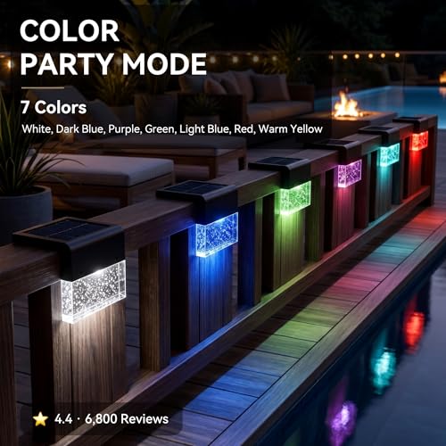 Solar Deck Lights Outdoor 4 Pack (4 Count)