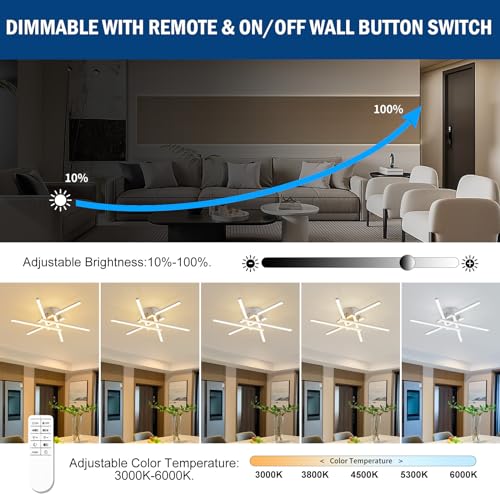 Dimmable LED Ceiling Light with Remote
