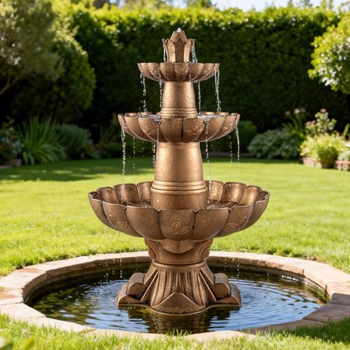 48.8" 3 Tier Freestanding Water Fountain Outdoor Garden