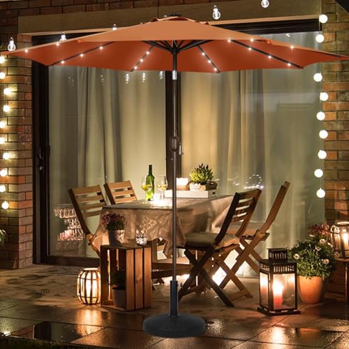 9 ft Solar Umbrella with 32 LED Lights for Garden (32 Count)