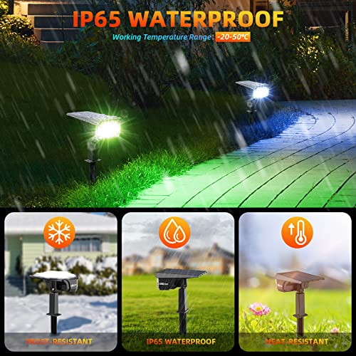 Color Solar Light Outdoor Waterproof Spotlights with 9 Light Modes (4 Count)
