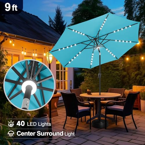 Solar Patio Umbrella with a Centre Light