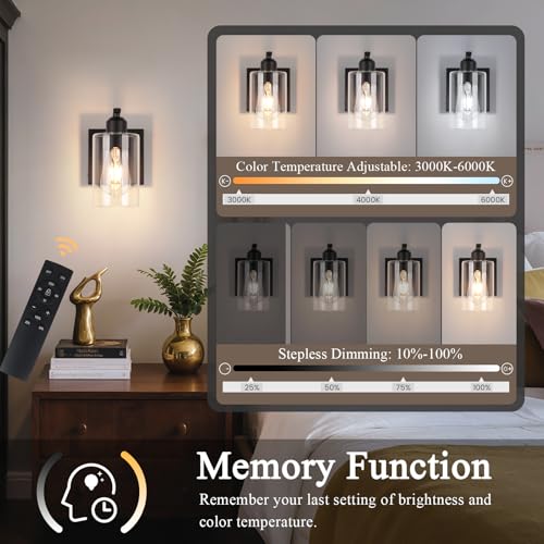 8 Inch Battery Operated Wall Sconces Set of 2 (2 Count)