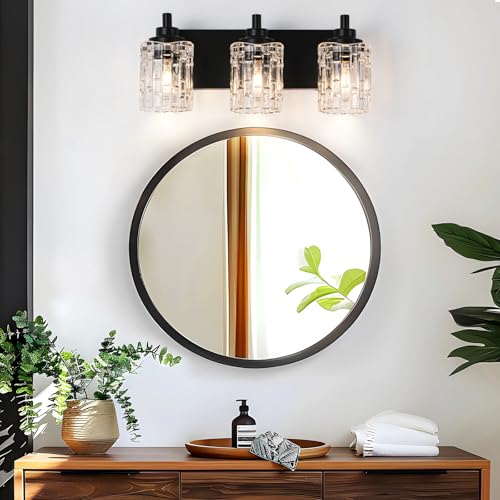3 Light Black Bathroom Light Fixtures