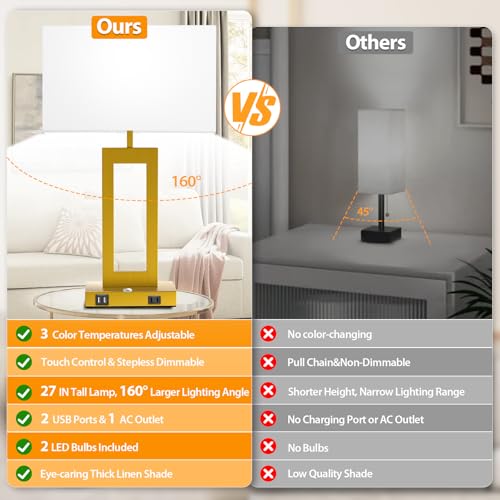 Table Lamps for Bedrooms Set of 2 (2 Count)