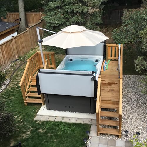 Patio Umbrella with Base 12ft Solar LED Light Double Top