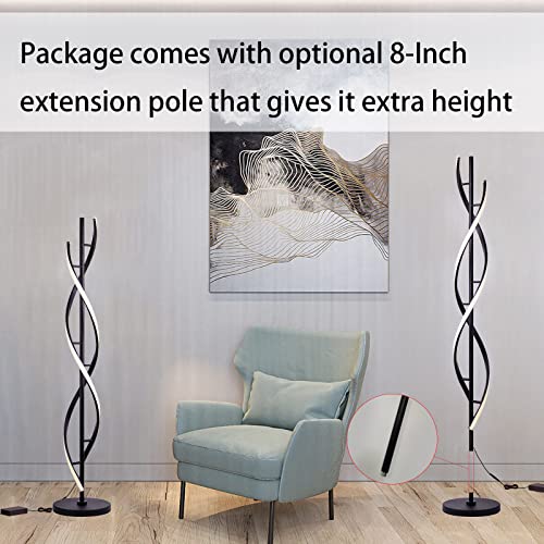 Spiral LED Floor Lamp for Bedroom