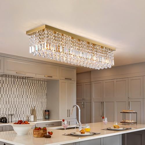 8 Light Gold Crystal Chandelier