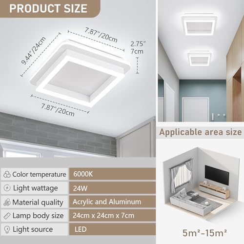 32W Square Hallway Light