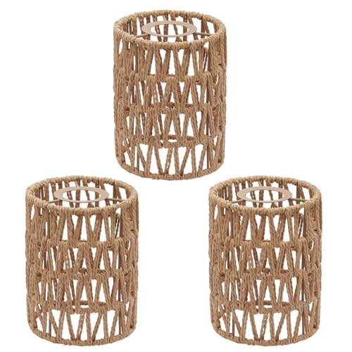 3 Pack Boho Rattan Lamp Shades