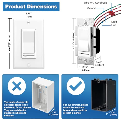 20 Bulk Dimmer Light Switch (20 Count)