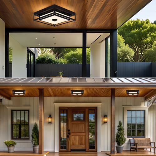 Motion Sensor Outdoor Ceiling Light LED Flush Mount Porch Ceiling Lights