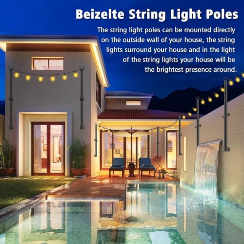 8 Pack 5Ft String Light Poles