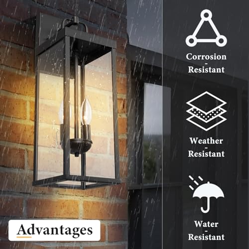 Outdoor Wall Sconce Lights (2 Count)