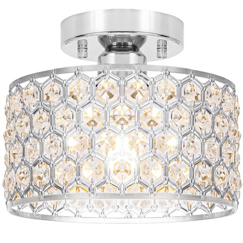 Chrome Crystal Ceiling Light Fixture