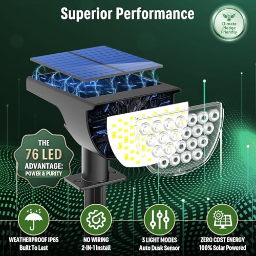 Solar Lights Outdoor Waterproof IP65 (4 Count)