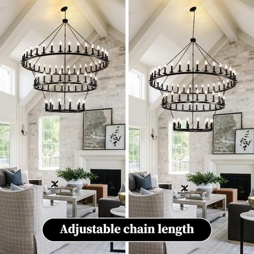 Extra Large 3 Tier Wagon Wheel Chandelier