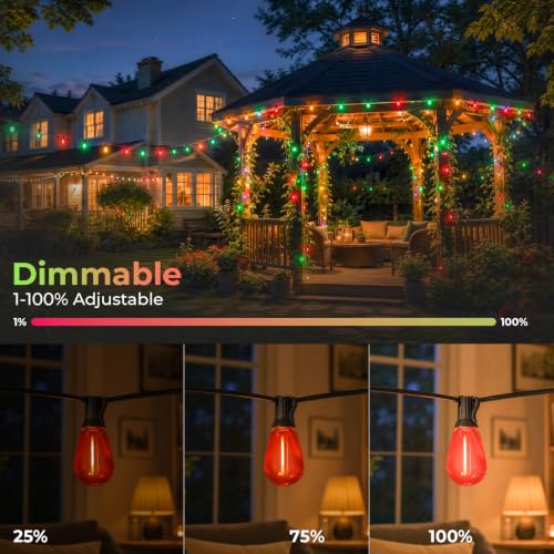 S14 Red and Green Christmas Bulbs for Outdoor Lights (15 Count)