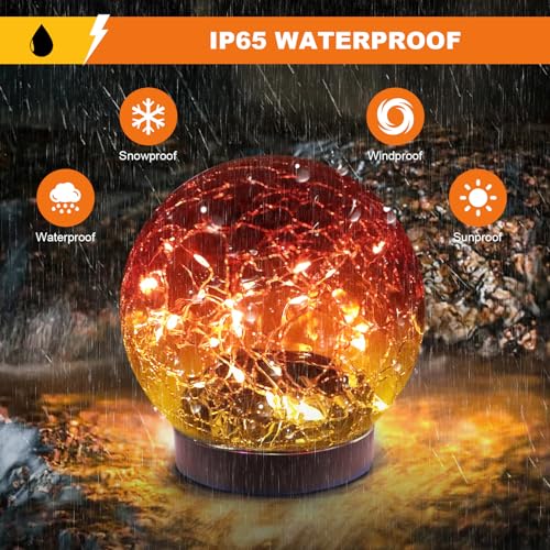 Solar Globe Lights Outdoor Waterproof (2 Count)