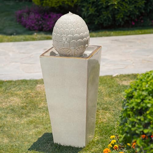 Ceramic Outdoor Water Fountain with LED Light