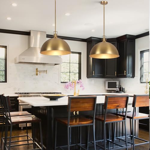 18 Inch Brushed Gold Large Pendant Light Kitchen Island