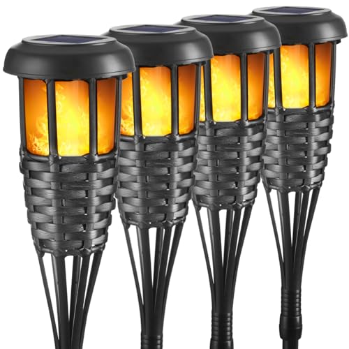 Solar Torch Light with Flickering Flame (4 Count)