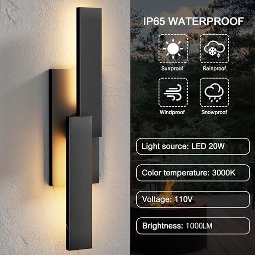 24 Inch Aluminum Modern Outdoor Wall Light
