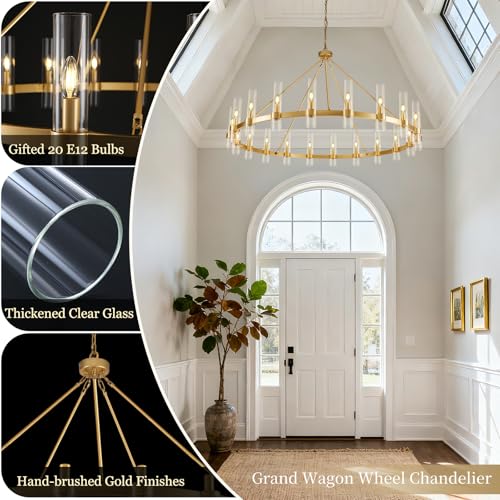 Gold Wagon Wheel Chandelier (20 Count)