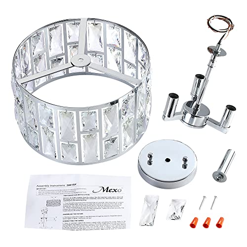 Farmhouse Crystal Round Semi Flush Mount Modern Close to Ceiling Light Fixture