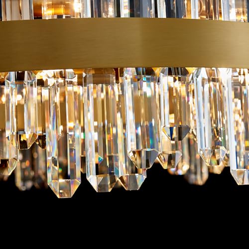Gold Modern Oval Crystal Chandelier