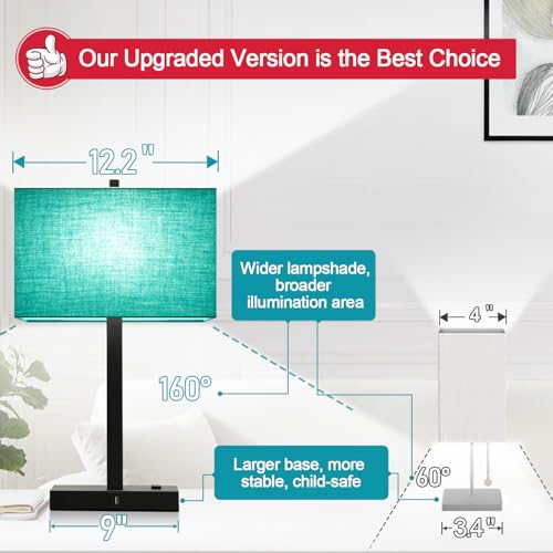 21" Set of 2 Table lamp with USB A+C & AC Outlets (2 Count)